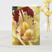 Orchid Personalisiert 25. Hochzeitstag Karte (Gelbe Blume)
