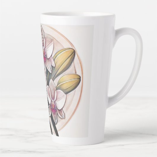 Orchid Pflanze Art Design Milchtasse (Rechts)
