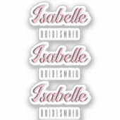 Orchid Pink 3D Funny Name Bridesmaid Aufkleber (Vorderseite)