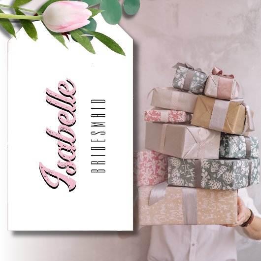 Orchid Pink 3D Funny Name Bridesmaid Geschenkanhänger