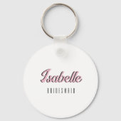 Orchid Pink 3D Funny Name Bridesmaid Schlüsselanhänger (Rückseite)