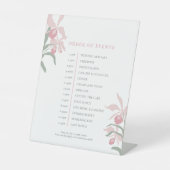 Orchid pink sage green wedding order of event sockelschild (Vorderseite)