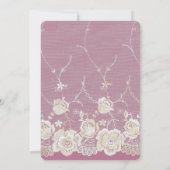 Orchid Pink White Lace Floral Romantische Hochzeit Einladung (Rückseite)