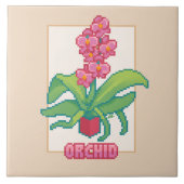 Orchid, Pixelart  Fliese (Vorderseite)