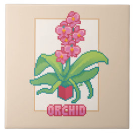 Orchid, Pixelart  Fliese