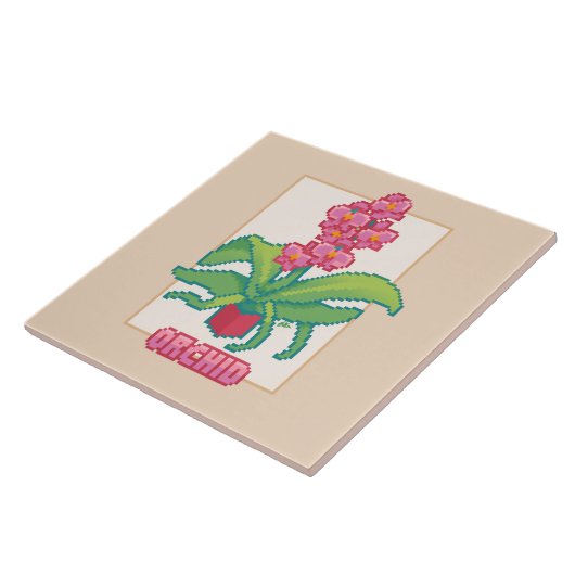Orchid, Pixelart  Fliese (Seite)