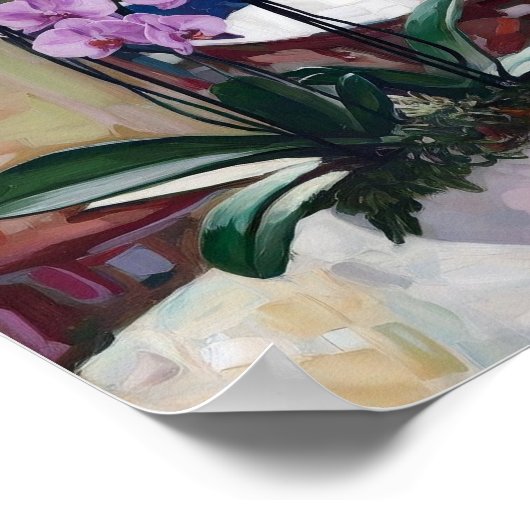 Orchid Poster - Soft Impressionist Floral Scene (Ecke)