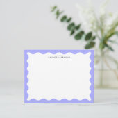Orchid Purple Wavy Frame Note Card Einladung (Stehend Vorderseite)