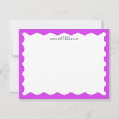 Orchid Purple Wavy Frame Note Card Einladung (Vorderseite)