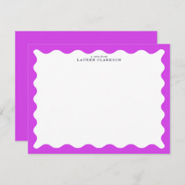 Orchid Purple Wavy Frame Note Card Einladung