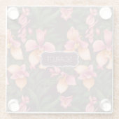 Orchid Retro Personalisiertes Muster Glasuntersetzer (Rückseite)