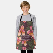 Orchid Retro Personalisiertes Muster Schürze (Getragen)