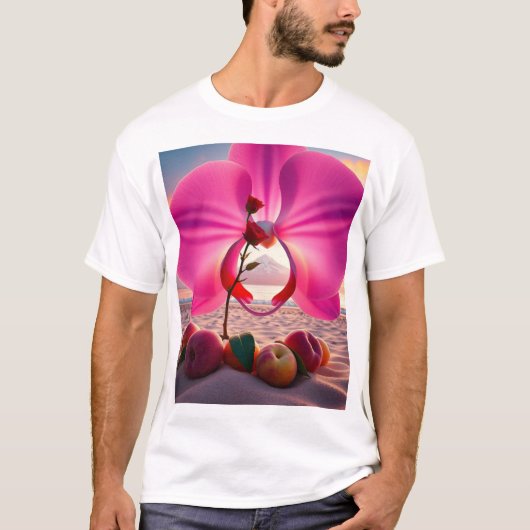 Orchid rosa Bergpfirsiche T-Shirt (Vorderseite)