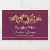 Orchid-Rosa- und Gold-Gastgeschenk Hochzeit Schaumweinetikett (Einzelnes Label)