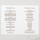 Orchid Rose Pampas Grass Antlers Hochzeitsprogramm (Hinten)