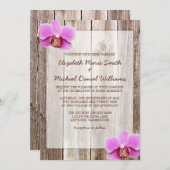 Orchid Rustic Barn Wood Wedding Einladungen (Vorne/Hinten)