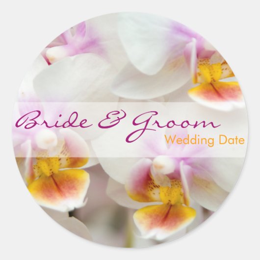 Orchid - Save the Date Aufkleber (Vorderseite)