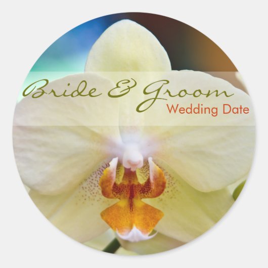 Orchid - Save the Date Aufkleber (Vorderseite)