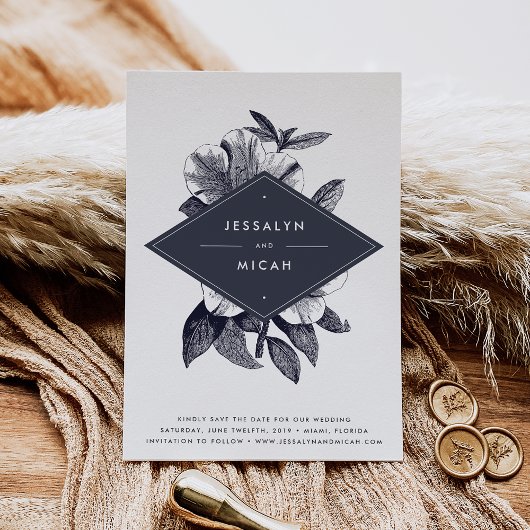 Orchid-Save the Date-Karte Mitternacht Save The Date