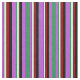 Orchid, Sea Green, Light Yellow, Dark Red & Black Stoff