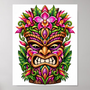 Orchid Shield Tiki Poster
