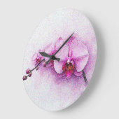 Orchid Sky Serenade Große Wanduhr (Winkel)