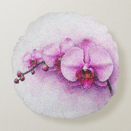 Orchid Sky Serenade Rundes Kissen