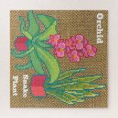 Orchid, snake plant Pixelart, Pixel Art Puzzle (Horizontal)