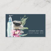 ORCHID STONE NAVY WATERCOLOR WELLNESS-CENTER MASSA VISITENKARTE (Vorderseite)