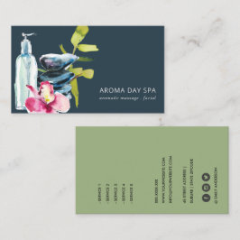 ORCHID STONE NAVY WATERCOLOR WELLNESS-CENTER MASSA VISITENKARTE