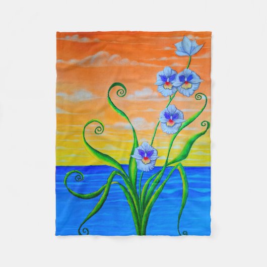Orchid Sunset Fleecedecke (Vorderseite)