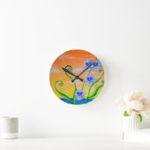 Orchid Sunset Runde Wanduhr (Zuhause)