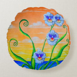 Orchid Sunset Rundes Kissen