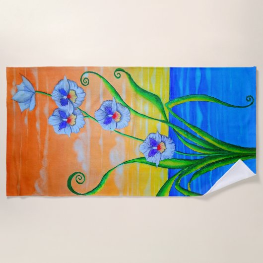 Orchid Sunset Strandtuch (Vorderseite)