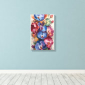 Orchid Symphony - Vibrierende Blumenkunst in Rich  Leinwanddruck (Insitu (Holzboden))
