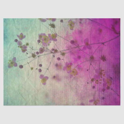 Orchid teal and purple floral script texture look seidenpapier (Vorderseite)