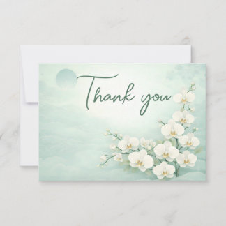 Orchid Thank You Card – Ivory White Floral Design Dankeskarte