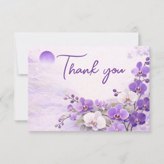 Orchid Thank You Card – Purple Floral Design Dankeskarte