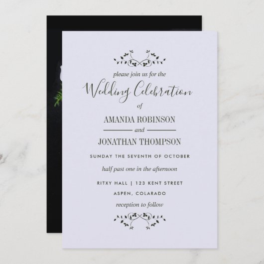 Orchid-Themed Wedding Party Personalisiert Einladung (Vorne/Hinten)