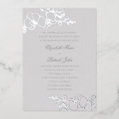 Orchid Timeless Ivory Classic Formal Wedding Folieneinladung (Vorderseite)