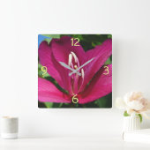 Orchid Tree Blossom Tropical Floral Quadratische Wanduhr (Zuhause)