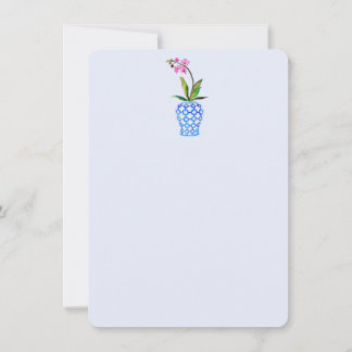 Orchid und chinoiserie blau Flat Dankeschön Karte