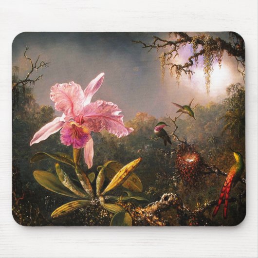 Orchid und drei brasilianische Hummingbirds Mousepad (Vorne)