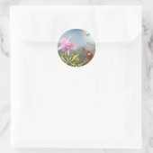 Orchid und drei Kolibris Runder Aufkleber (Tasche)