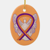 Orchid und Orange Awareness Ribbon Angel Ornamente (Vorne)
