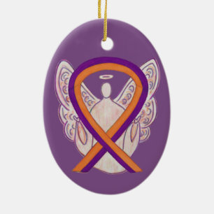 Orchid und Orange Awareness Ribbon Angel Ornamente