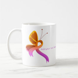 Orchid und Orange Awareness Ribbon Butterfly Kaffeetasse