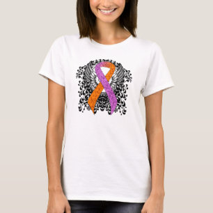Orchid und Orange Awareness Ribbon mit Flügeln T-Shirt