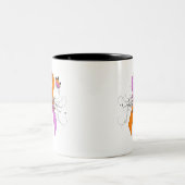 Orchid und Orange Awareness Ribbon mit Schmetterli Zweifarbige Tasse (Mittel)