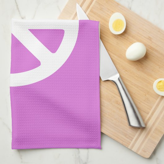 Orchid und White Peace Symbol Geschirrtuch (Viertel Falte)